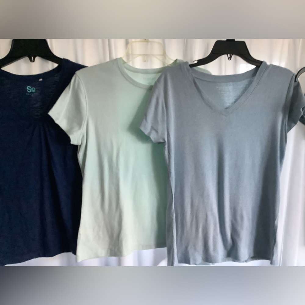 Lot of 3 Gentle Used T-shirts  2L,1XL  Blue And Green Color